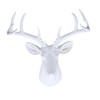White Resin 10-Point Deer Head Bust, Wall Mounted Rustic Decor,