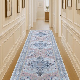 Washable Area Rug. Modern Farmhouse. Vintage. Turkish. Bohemian. Distressed. Oriental. Traditional. Rugs for Living Room. Dining. Bedroom. Office. Entryway. Foyer. (861NT, 2'5 x 9'8)