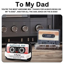 Funny Gifts for Dad from Daughter Son - Cute Retro Cassette Tape Plush, Sentimental Father's Day Birthday Christmas Valentines Day Present for Music Lover Daddy, Unique Dad Joke Keepsake