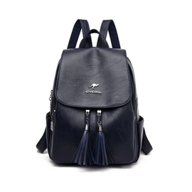 NICOLE & DORIS Women's Elegant Backpack Anti-Theft Backpack Handbags PU Leather Backpacks Waterproof School Backpack Daypack for Travel Leisure Work, Blue 1, Backpack