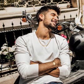 VNOX Gold Initial Necklace for Men - Stainless Steel Letter B Necklaces Name Necklace for Mens