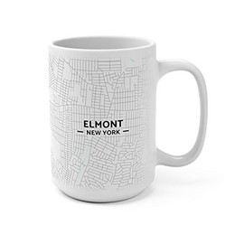 Hometown Bias Elmont, New York NY Map Mug (15 oz)