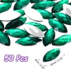 sourcing map 50 Pcs Acrylic Horse Eye Gems, Dark Green