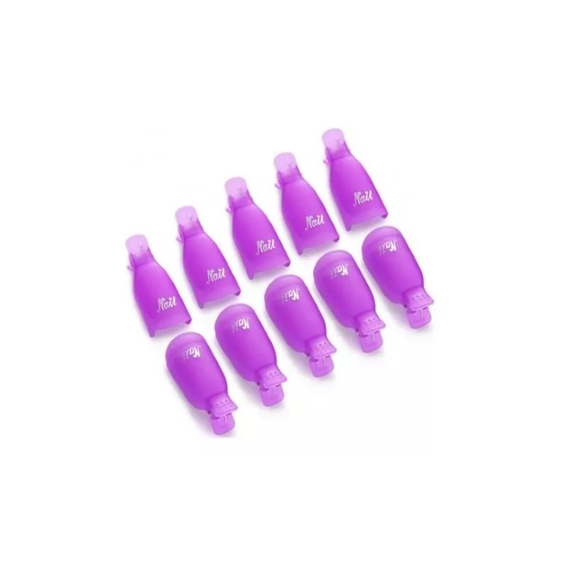 Nail Pinzas Plásticas Retiradoras De Acrílico O Gelish 10 Piezas
