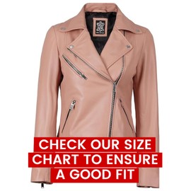 Decrum Women's Leather Jacket - Pink Leather Jacket Women | [1324133] Ninfa Pnk, M