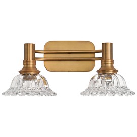 ZILANL Vintage Brass Bathroom Vanity Light Fixtures 2-Light Bathroom Light Fixtures Wall Sconces Lighting for Bathroom Living Room Bedroom/Entryway
