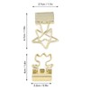 30pcs Gold Binder Clips Flower Shape Pentagonal Heart Shape Electroplating