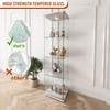 GSSDEE Modern 4-Tier Tempered Glass Display Cabinet with LED Lights,
