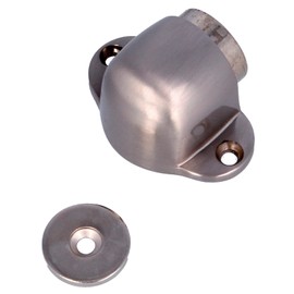 Amig - Magnetic Door Stop - 44 x 40 mm - Fixing to The Floor by Means of 2 Screws - Retainer to Protect Walls Against Bumps and Scratches - Prevents Porcups - Zamak Silver Gloss