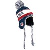 USA Winter Knit Beanie With Pom - Ski Cap, Peruvian