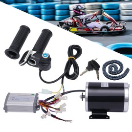 48V 1000W Brush Motor Kit Electric Bicycle Bike Conversion Kit with Controller & LCD Display, 3 Speed Gears Adjustable E-Bike Cycling Motor Controller for Kart,Beach Bike,E-V-O Scooter,Motorcycle