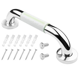 Baxcdyswe 30 cm Grab Bars for Seniors Non-Slip White Shower Bath Handle Made of Stainless Steel & ABS Bathtub Bathroom Grab Rail Safety Handle for Pregnant Children Seniors