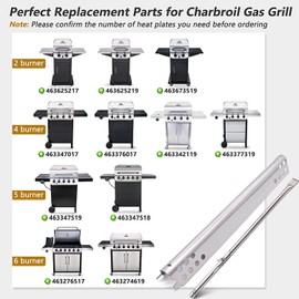 Criditpid Grill Replacement Parts for Charbroil 2 Burner 463625219, 463673519, Char-Broil Performance 4 Burner 463342119, 463377319, 463347418, 463376017, 463347017 Models.