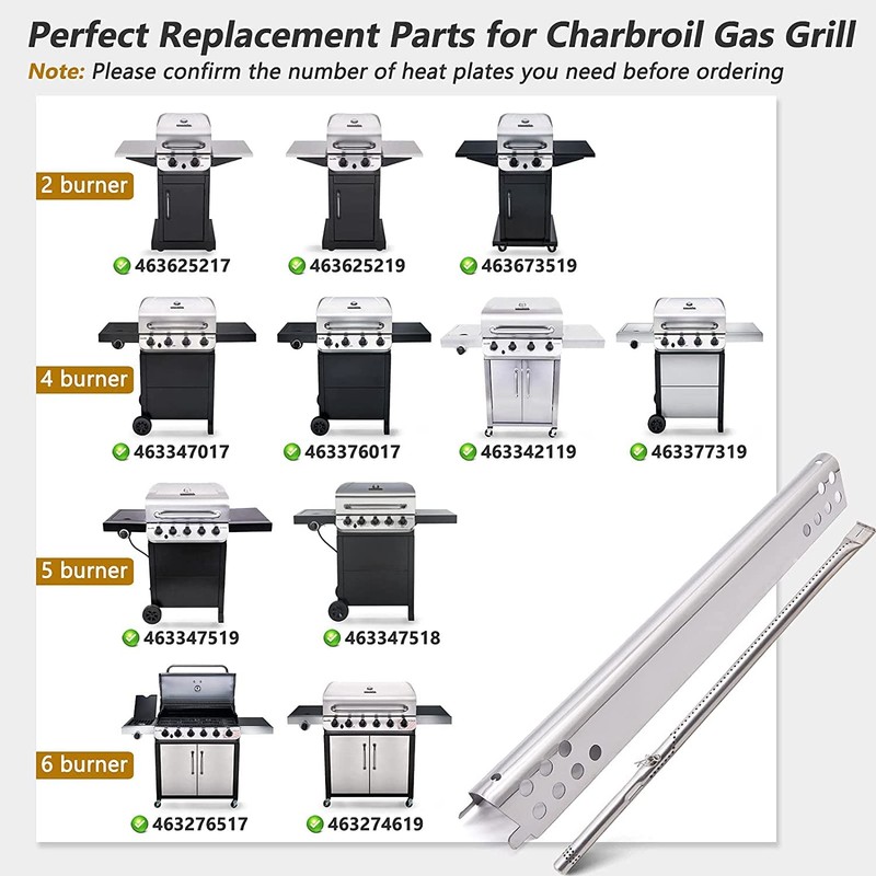 Criditpid Grill Replacement Parts for Charbroil 2 Burner 463625219, 463673519,