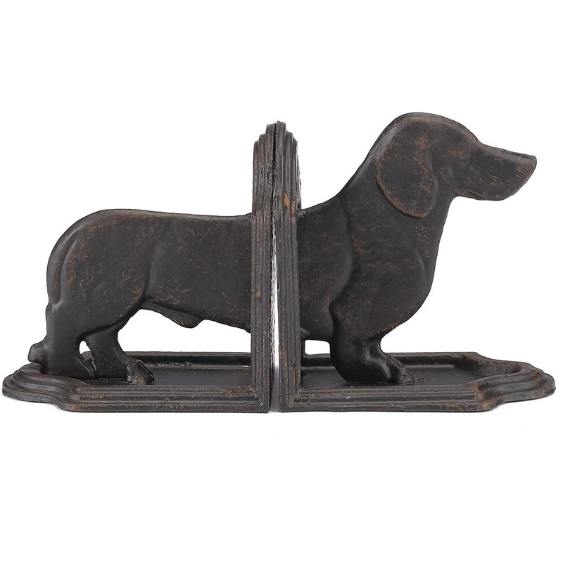 Phaxth Dachshund Dog Bookends Decorative, Wiener Dog Book Ends, Pair