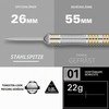 Target Darts Rob Cross 22G Brass Steel Tip Darts Set