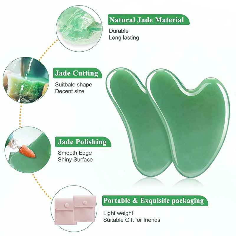 Gua Sha Facial Tools, Jade Gua Sha Stones Massage Scraping