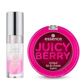 essence - Pack Bálsamo Tinte para Labios y Mejillas 3 g + Aceite Labial Hydra Kiss 4 ml, Hidratación, Brillo y Color Natural (Kiss From A Rose)