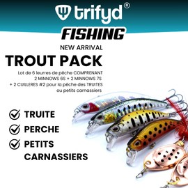 trifyd ® Trout fishing lures and spinning spoons, Pack of 6 fishing lures