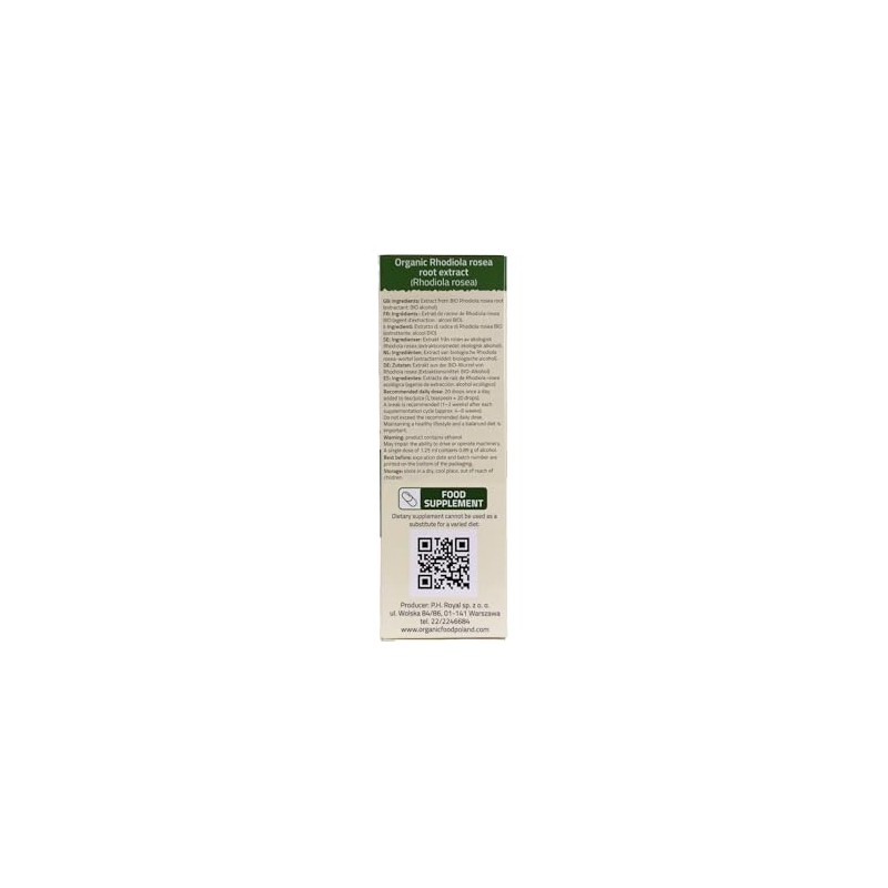Royal Brand Organic Rhodiola Rosea Root Extract, Organic, Liquid Tincture,