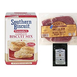 Southern Biscuit Formula L Biscuit Mix (52 Oz) and Hickory Smoked Country Ham Biscuit Slices, 8oz package