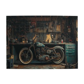 MA6GE8DE Vintage Style Motorcycle Puzzles for Adults 500 Pieces,Stress Relieving Pleasure,Challenging Mental Puzzles,Appreciate The Charm of Machinery,Unique Artwork for Adults,for Motorcycle Lovers