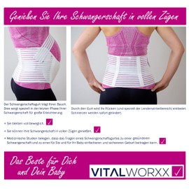 VITALWORXX® Schwangerschafts-Stützgürtel MIT GEBRAUCHSANLEITUNG, Schwangerschaftsgurt, Bauchgurt für die Schwangerschaft, stützt den Bauch, die Taille und den Rücken