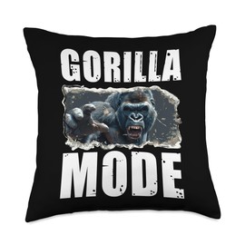 Gorilla Mode Beast Power Motivation | Gym Workout Training Throw Pillow