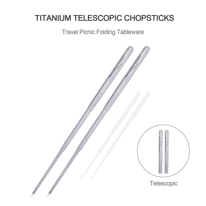Boundless Voyage Titanium Folding Tableware Fork Spoon Spork Chopsticks Ultralight