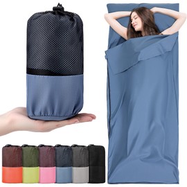 HunnmingRe 6 Pack Sleeping Bag Liner Ultralight Travel Sheets Bulk Adult Sleep Sack Camping Sheets Portable Sleeping Bag Liners for Camping Backpacking Traveling Business Trips Hotels Hostels