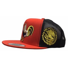 Unbranded Dos Gallos De Michoacan Logo Federal Mexico Hat Red Black Mesh El Chapo Guzman