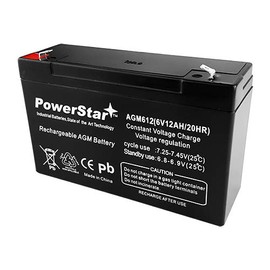 PowerStar New 6V 12Ah SLA Battery for Emergency Lighting Fire & Security Alarm Pumps