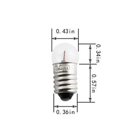 RuiLing 25-Pack E10 Small Light Bulbs Screw Base Indicator Light Incandescent Bulb Old-Fashioned Flashlight Lamp for Physical Electrical Experiment 3.8V 0.3A