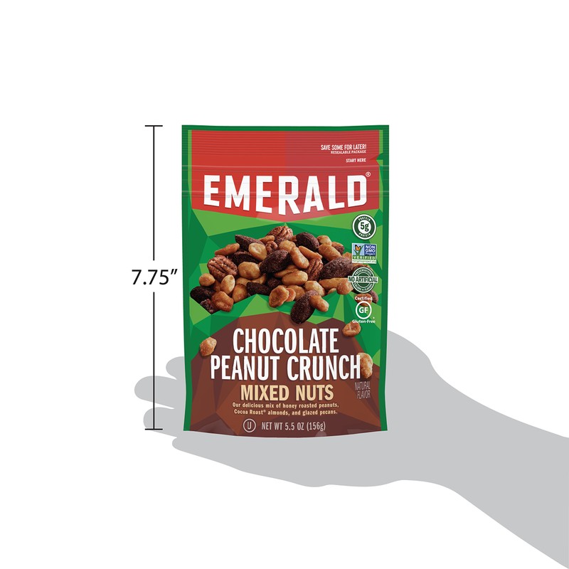 Emerald Nuts, Salty Sweet Chocolate Peanut Butter Mixed Nuts, 5.5