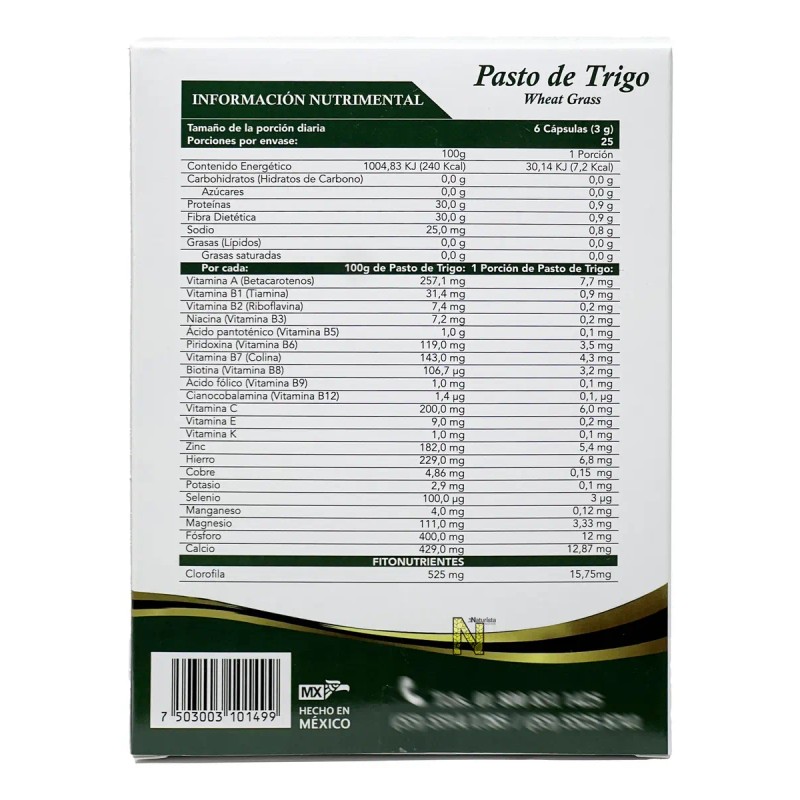 Pasto Trigo 150 Capsulas Margarita Naturalmente