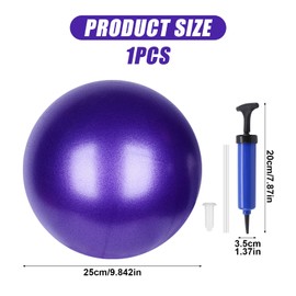 DiiWmme 25cm Pilates Ball,Mini Exercise Ball Small Yoga Ball Gym Ball for Core Training & Physical Therapy,Soft Barre Ball with Pump for Pilates,Yoga,Balance,Workout (Purple)