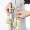 SHTGOI Pack of 2 Curtain Tiebacks Rope Curtain Holder with