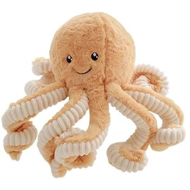NatureMan - Muñeca de peluche de pulpo de 15.7 pulgadas, animales de peluche de pulpo suave, regalos de cumpleaños para niñas y niños (café)