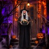 Sanwuta 6 ft Halloween Animated Witch with Light up Cauldron