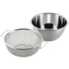 Yoshikawa 3804633 Colander Ball Set, Easy to Drain, Silver, Set