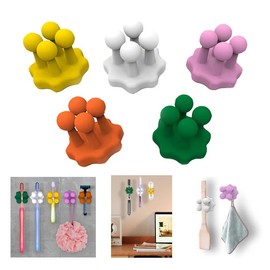 Atorage 5 pcs Silicone Waterproof Self-Adhesive Single Toothbrush Holders,Razor holder for shower for Bathroom, Kitchen,Living Room,Office