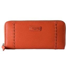 KANSAI YAMAMOTO MJ-4508 Women’s Long Wallet, Zip-around Wallet, Coin Purse, Genuine Leather - orange