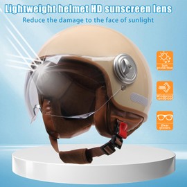 Men Women Open Face Motorcycle Helmet Aldult Retro German 3/4 Motorbike Half Helmet FMVSS 218 DOT Approved Vintage Skull Cap Helmet Fashion Lightweight Scooter Cruiser Chopper Moped Helmet(Cold Gray)