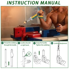 Ergonomic Pulley Handle for Arm Strength Training – TPE-Coated Non-Slip Grip Attachment for Cable Machines – Comfortable Wrist & Bicep Isolation Handle (Right Hand Handle)