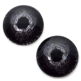 Dark Black Bird Glass Eyes Realistic Foul Animal Pair for Art Doll Parts, Sculpture, Prop, Mask, Fursuit, Jewelry Making Cabochons, Taxidermy Supplies, and More (8mm)