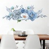Blue-Gray Peony Flowers Wall Stickers, sacinora Floral Art Plants Wall
