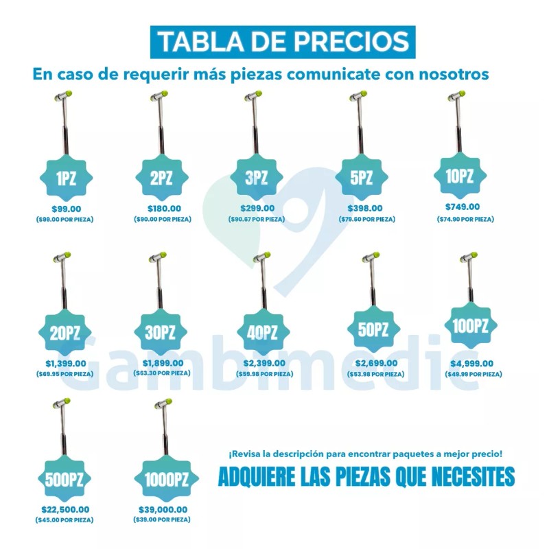 Gambimedic Martillo Buck Para Reflejos Neurologico Gambimedic Color 3pz