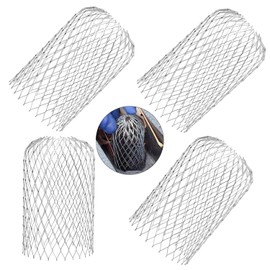Yharnamite 4 Pcs Gutter Guard, Downspouts Gutter Guards, Aluminum Gutter Guard Filter Strainer, Expandable Leaf Filter Strainer Gutter for Preventing Leaves Debris Blockag (C)