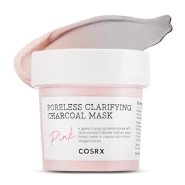 COSRX Mascarilla de carbón aclarante de poros rosa, 3.8 onzas líquidas, puntos negros, poros, control del acné, cuidado de la piel divertido que cambia de color, mascarilla de arcilla facial