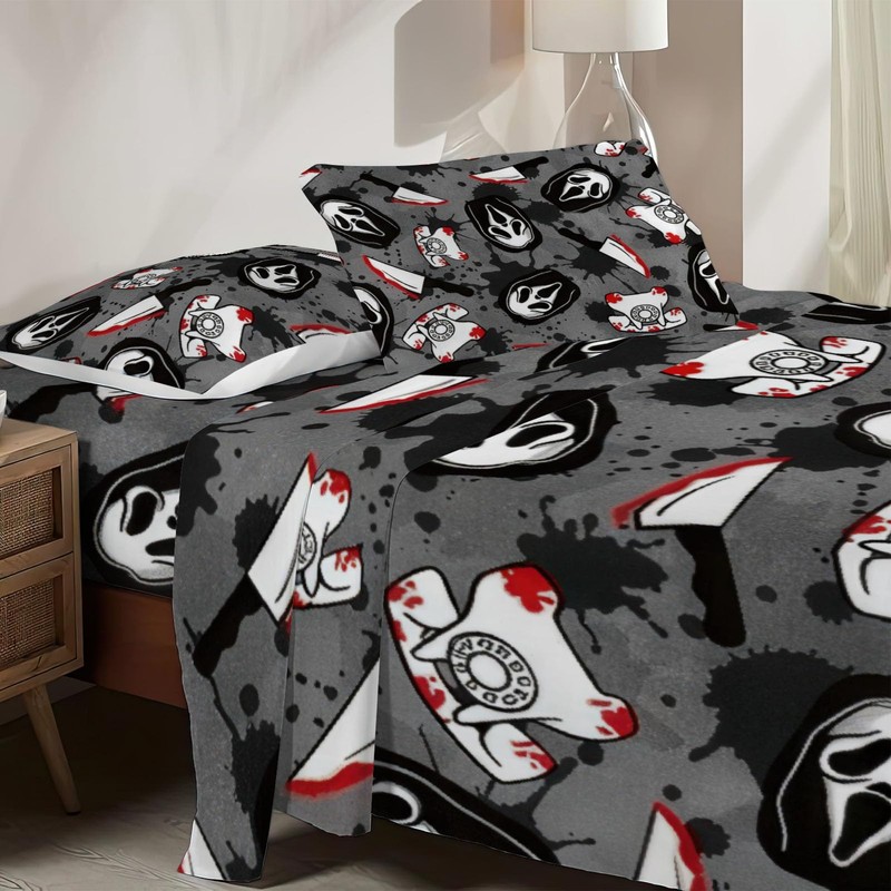 Allenjoy Full Size Fright Call Fitted Sheet Horror Film Bed